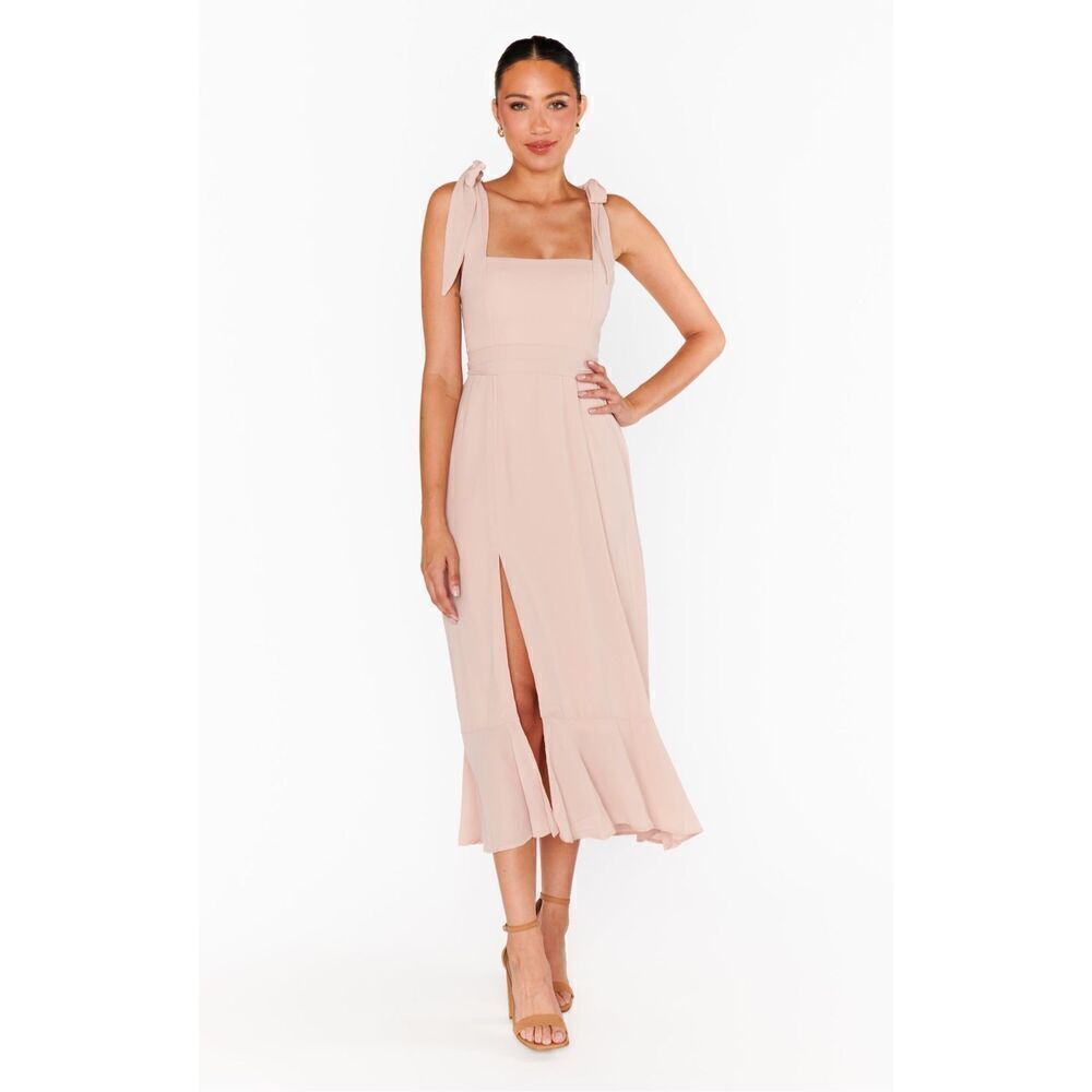 Show Me Your Mumu Claire Midi Dress Dusty Blush Chiffon Size Extra Large Formal - Picture 16 of 16